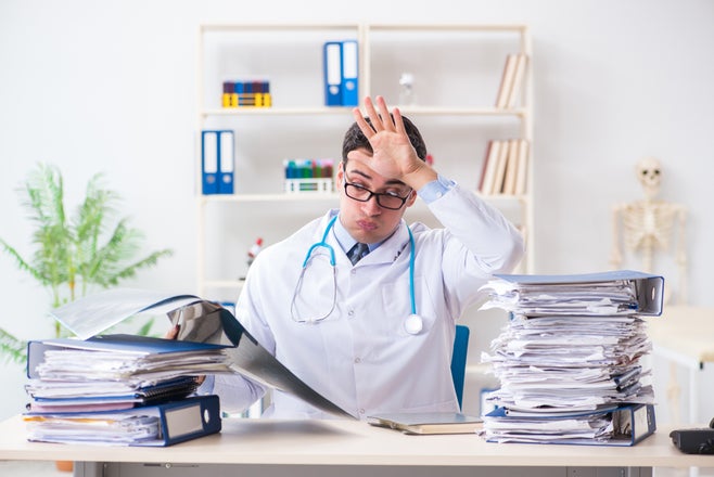 Exhausted doctor
