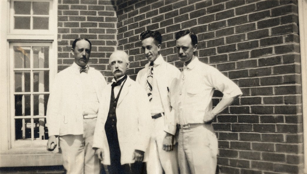 1917: Dr. James A. Jackson Sr. (center), with his sons (left to right) Reginald H. Jackson, Arnold Jackson, and James A. Jackson Jr. about the time the family established the Jackson Clinic in Madison, Wisconsin. (Photo courtesy of Wisconsin History) 